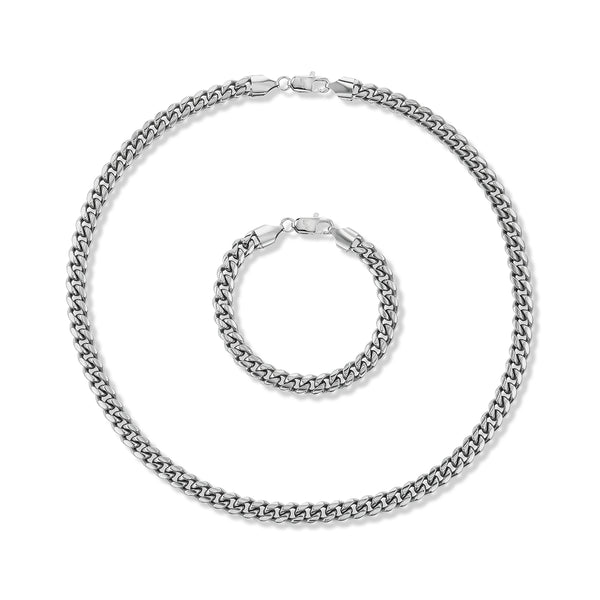 8mm Cuban Link chain and bracelet set