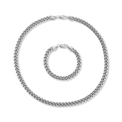 8mm Cuban Link chain and bracelet set