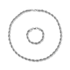 8mm ROPE CHAIN and bracelet set