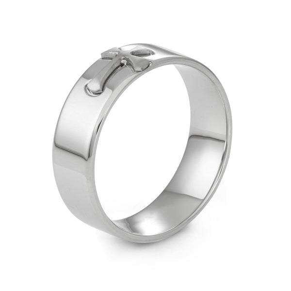cross wedding band